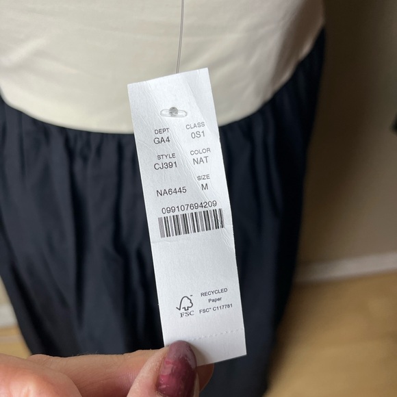 J. Crew NWT Strapless colorblock mixy dress- Natural/Black - Midi - M - Picture 7 of 15